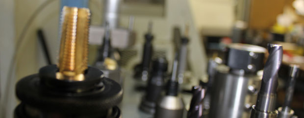 close-up of machining bits at IMI, Brunswick